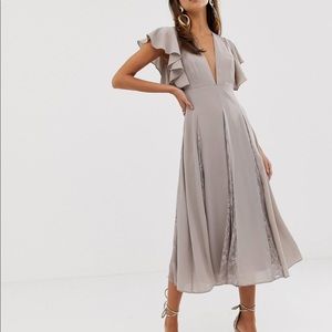 ASOS MIDI Dress with Lace Panels